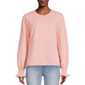 Time and Tru Blush Pink Scalloped Sleeved Sweatshirt M 8 - 10